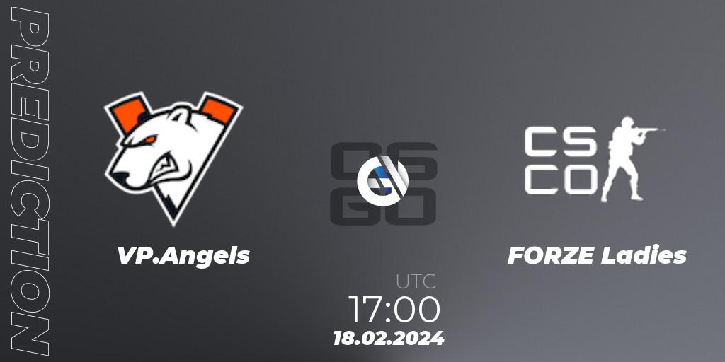 VP.Angels - FORZE Ladies: прогноз. 18.02.24, CS2 (CS:GO), ESL Impact League Season 5: European Division - Open Qualifier #2