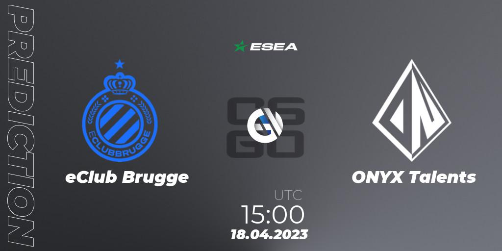 eClub Brugge - ONYX Talents: прогноз. 24.04.23, CS2 (CS:GO), ESEA Season 45: Advanced Division - Europe