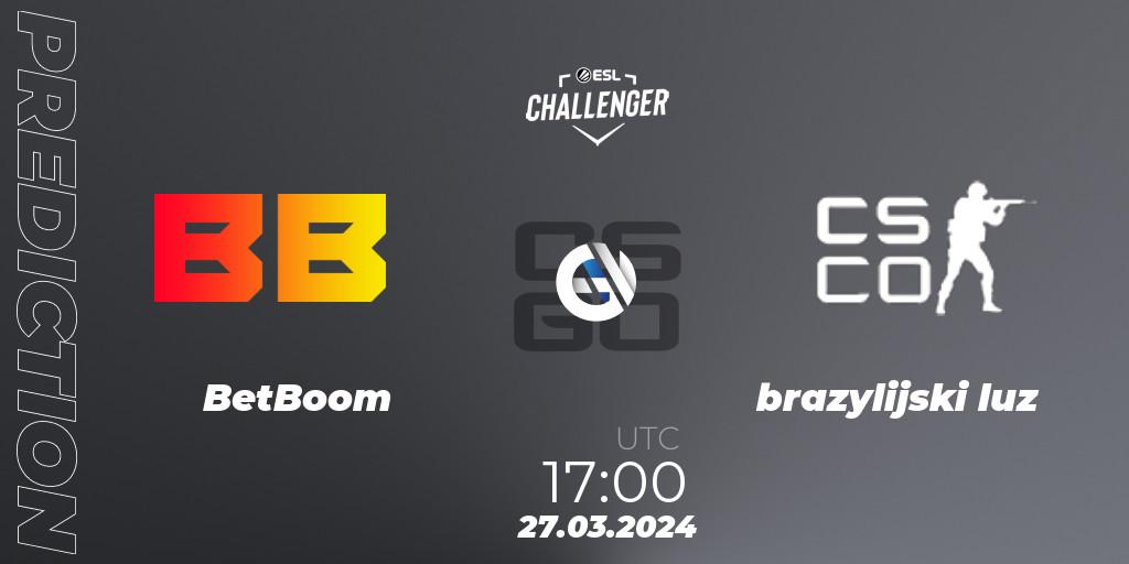 BetBoom - brazylijski luz: прогноз. 27.03.2024 at 17:00, Counter-Strike (CS2), ESL Challenger #57: European Open Qualifier
