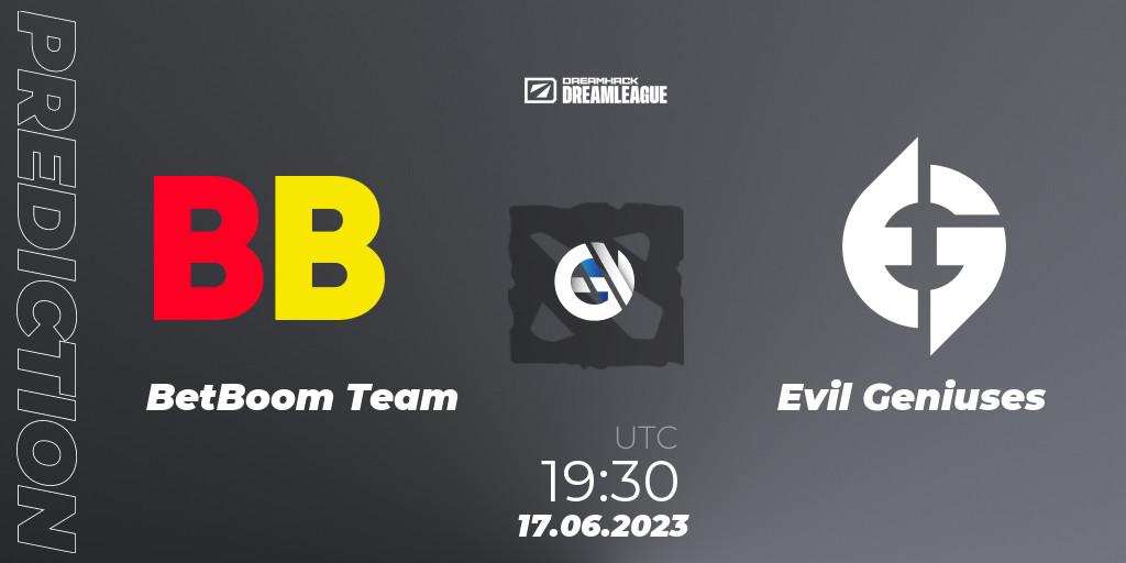 BetBoom Team - Evil Geniuses: прогноз. 17.06.2023 at 19:25, Dota 2, DreamLeague Season 20 - Group Stage 2