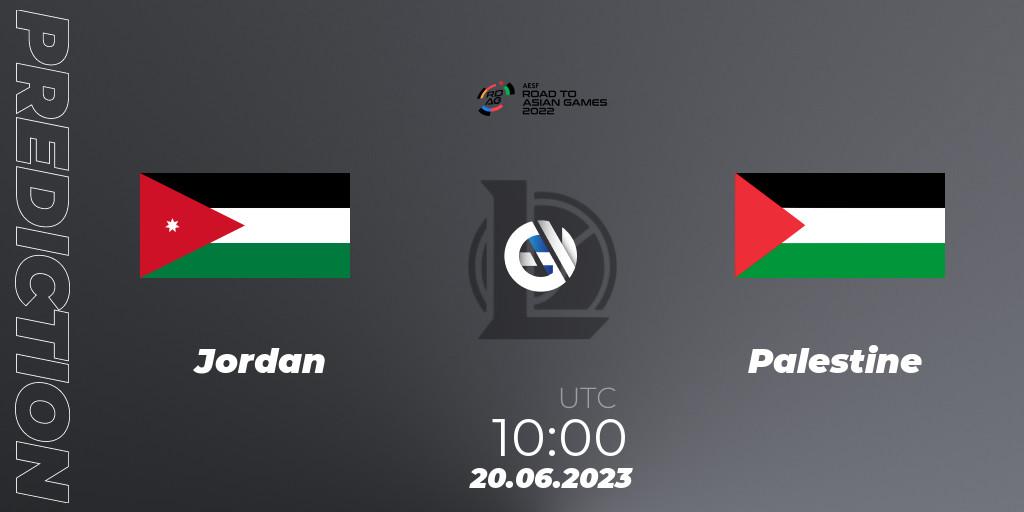 Jordan - Palestine: прогноз. 20.06.2023 at 10:00, LoL, 2022 AESF Road to Asian Games - West Asia