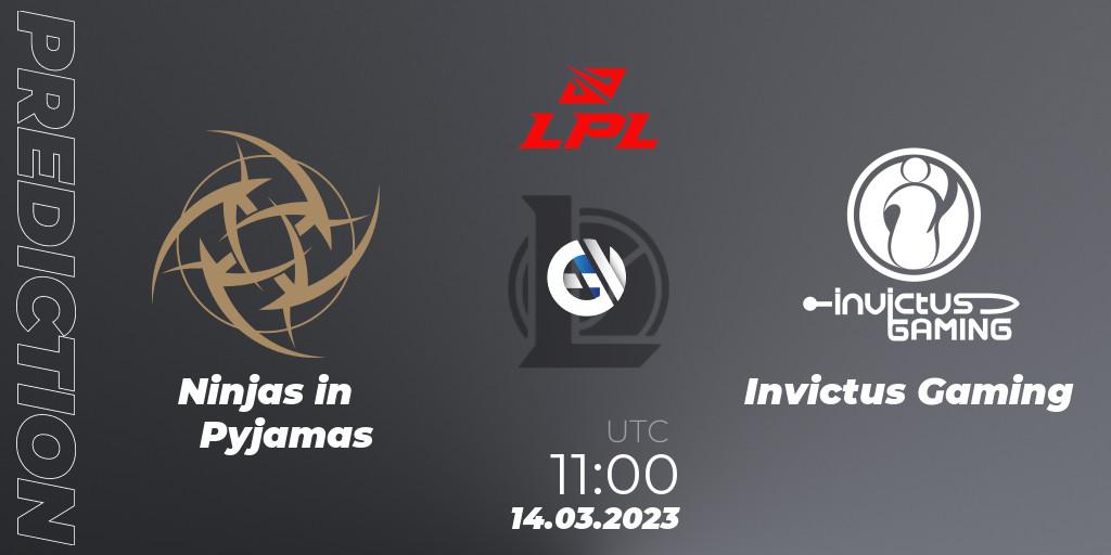 Ninjas in Pyjamas - Invictus Gaming: прогноз. 14.03.2023 at 11:00, LoL, LPL Spring 2023 - Group Stage