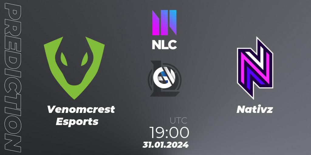 Venomcrest Esports - Nativz: прогноз. 31.01.2024 at 19:00, LoL, NLC 1st Division Spring 2024