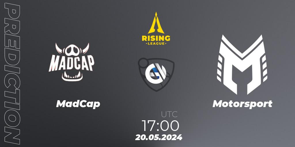MadCap - Motorsport: прогноз. 20.05.2024 at 17:00, Rocket League, Rising League 2024 — Split 1 — Main Event
