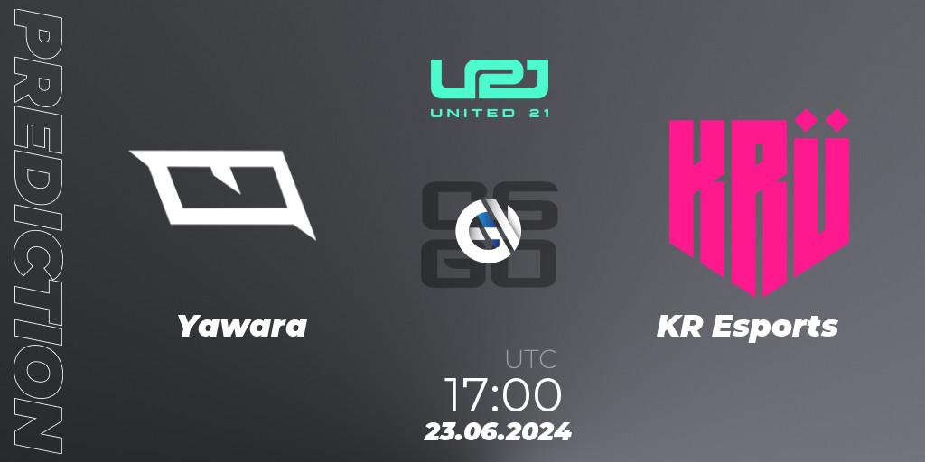Yawara - KRÜ Esports: прогноз. 23.06.2024 at 17:00, Counter-Strike (CS2), United21 South America Season 1
