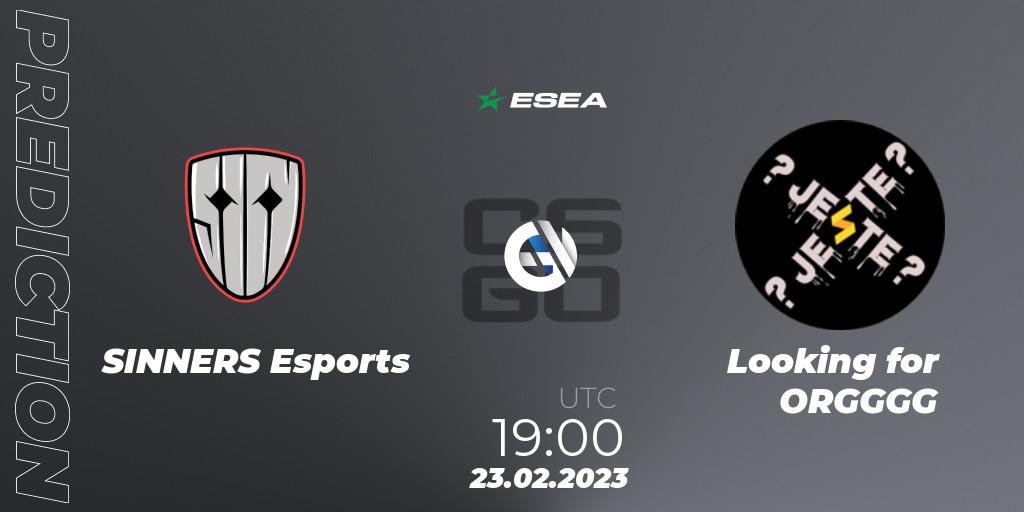SINNERS Esports - JESTE: прогноз. 23.02.2023 at 19:00, Counter-Strike (CS2), ESEA Season 44: Advanced Division - Europe