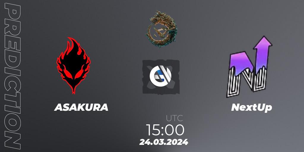 ASAKURA - NextUp: прогноз. 24.03.24, Dota 2, PGL Wallachia Season 1: Eastern Europe Open Qualifier #2
