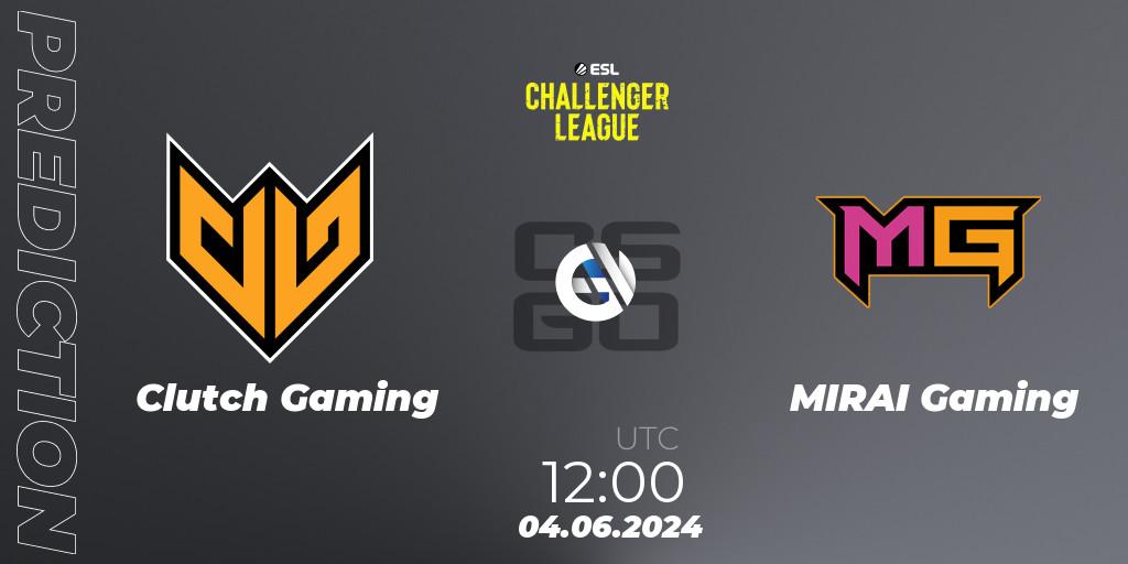 Clutch Gaming - MIRAI Gaming: прогноз. 04.06.2024 at 12:00, Counter-Strike (CS2), ESL Challenger League Season 47: Asia