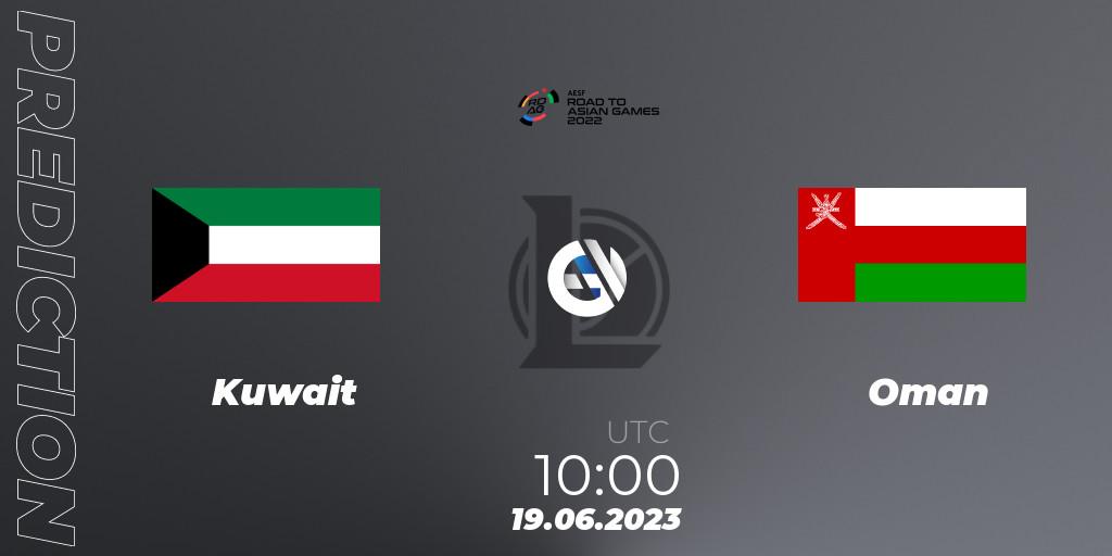 Kuwait - Oman: прогноз. 19.06.2023 at 10:00, LoL, 2022 AESF Road to Asian Games - West Asia