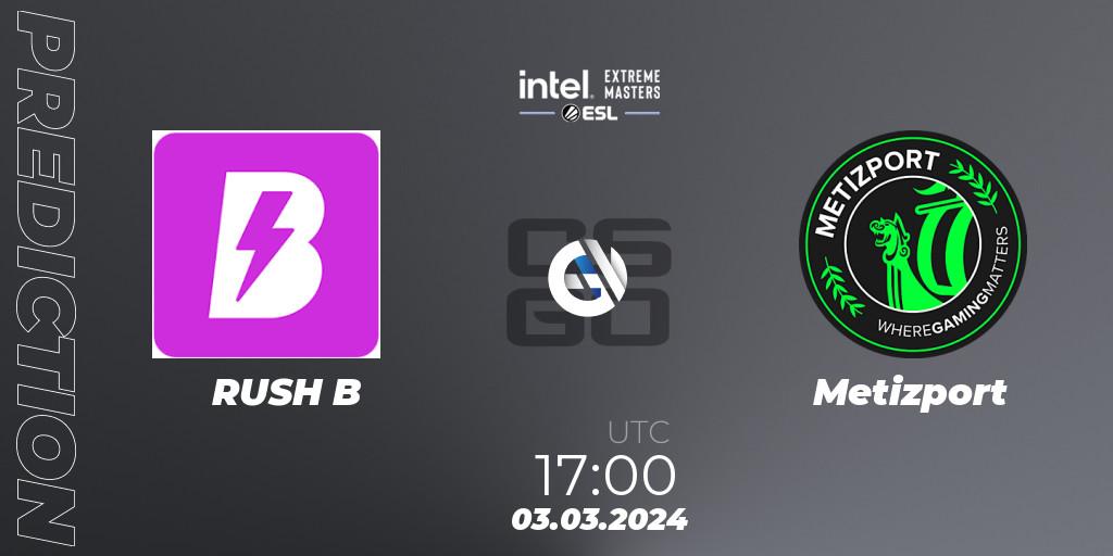 RUSH B - Metizport: прогноз. 03.03.2024 at 17:00, Counter-Strike (CS2), Intel Extreme Masters Dallas 2024: European Open Qualifier #1