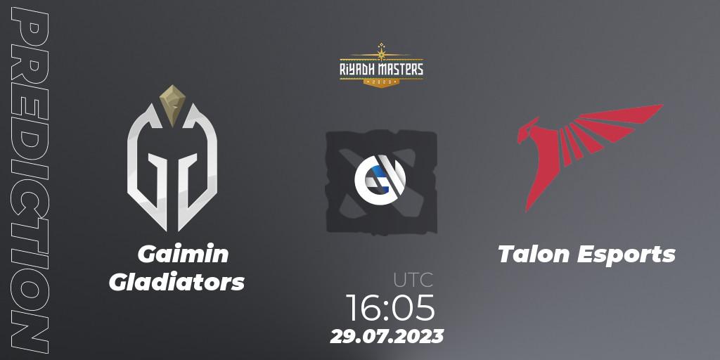Gaimin Gladiators - Talon Esports: прогноз. 29.07.2023 at 18:31, Dota 2, Riyadh Masters 2023