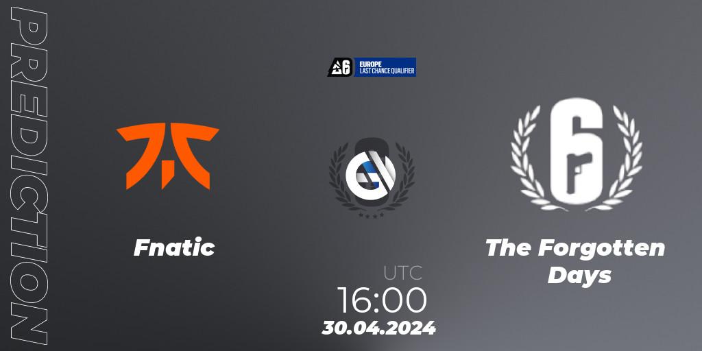 Fnatic - The Forgotten Days: прогноз. 30.04.2024 at 16:00, Rainbow Six, Europe League 2024 - Stage 1 LCQ