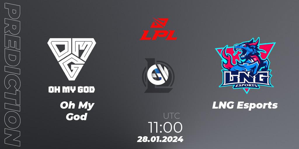 Oh My God - LNG Esports: прогноз. 28.01.24, LoL, LPL Spring 2024 - Group Stage