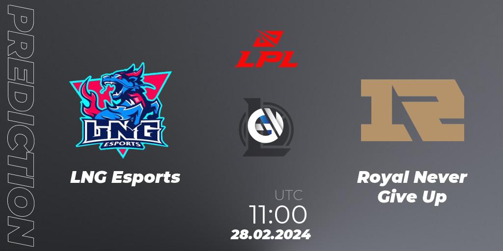 LNG Esports - Royal Never Give Up: прогноз. 28.02.2024 at 11:00, LoL, LPL Spring 2024 - Group Stage