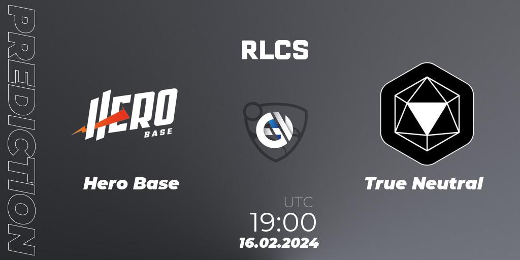 Hero Base - True Neutral: прогноз. 16.02.2024 at 19:00, Rocket League, RLCS 2024 - Major 1: SAM Open Qualifier 2