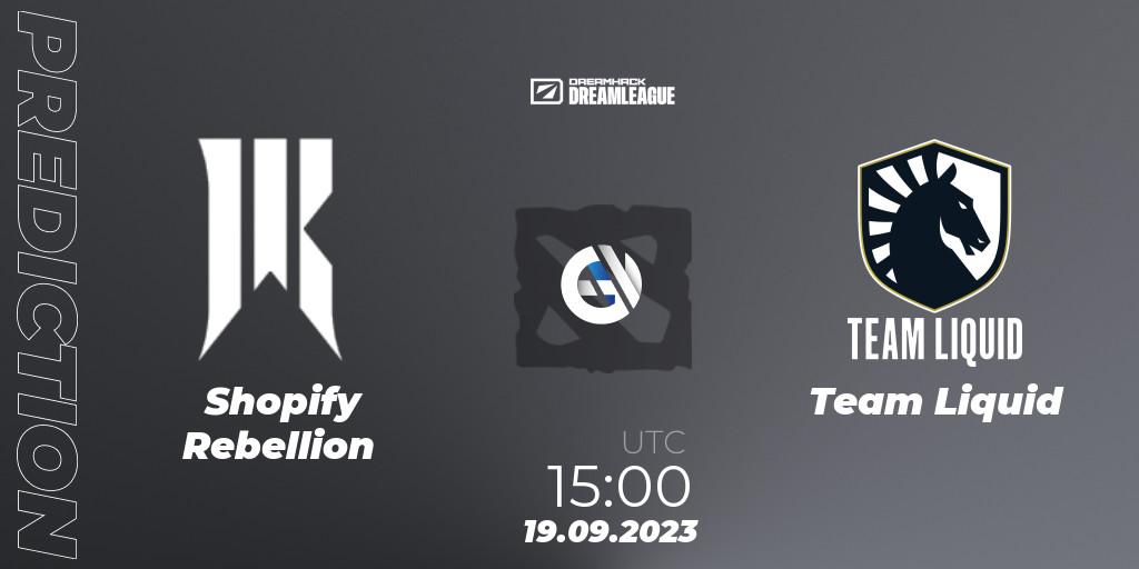 Shopify Rebellion - Team Liquid: прогноз. 19.09.2023 at 15:12, Dota 2, DreamLeague Season 21