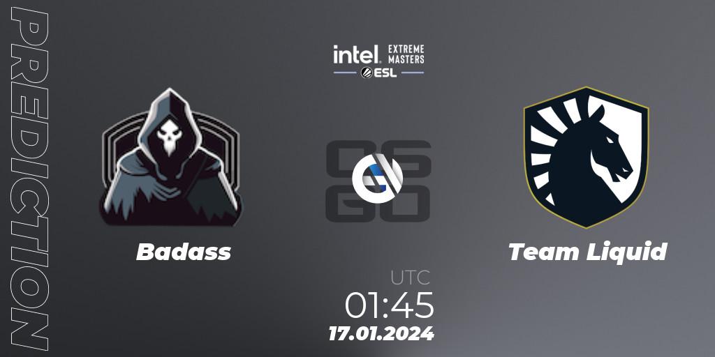 Badass - Team Liquid: прогноз. 17.01.2024 at 01:45, Counter-Strike (CS2), Intel Extreme Masters China 2024: North American Open Qualifier #1