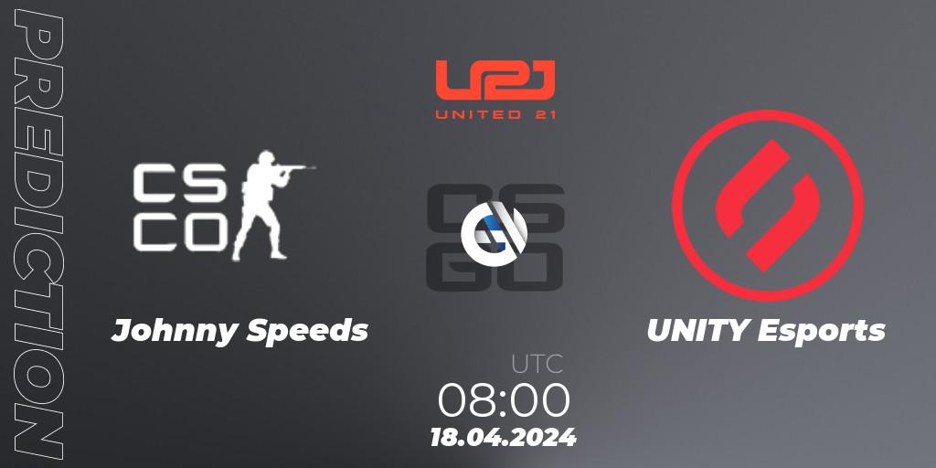 Johnny Speeds - UNITY Esports: прогноз. 18.04.2024 at 10:00, Counter-Strike (CS2), United21 Season 14