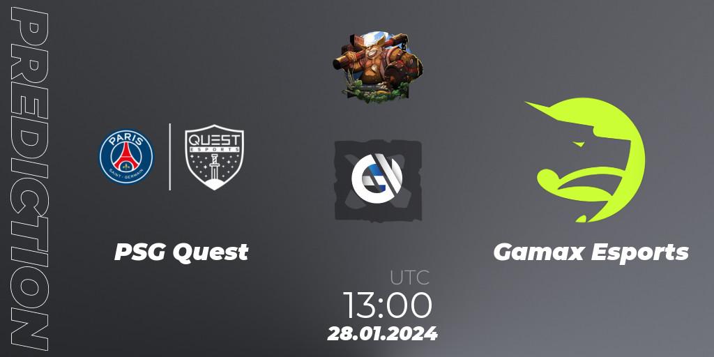 PSG Quest - Gamax Esports: прогноз. 28.01.2024 at 13:00, Dota 2, ESL One Birmingham 2024: MENA Closed Qualifier