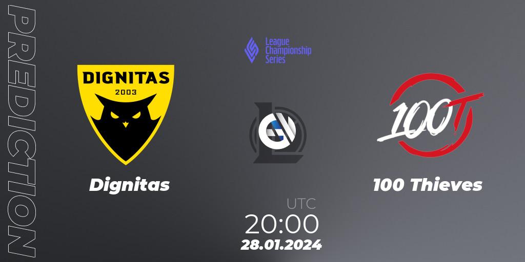 Dignitas - 100 Thieves: прогноз. 28.01.2024 at 20:00, LoL, LCS Spring 2024 - Group Stage