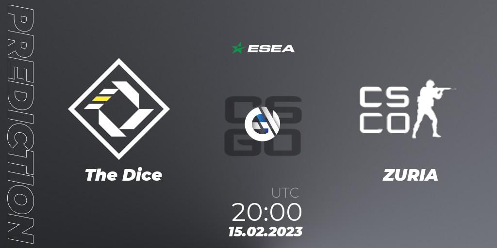 The Dice - ZURIA: прогноз. 15.02.2023 at 20:00, Counter-Strike (CS2), ESEA Season 44: Advanced Division - Europe