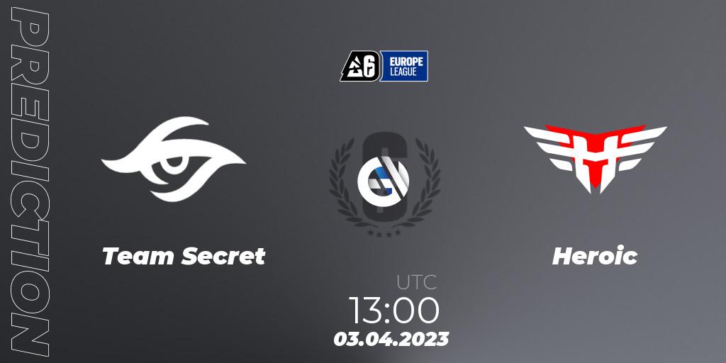 Team Secret - Heroic: прогноз. 03.04.23, Rainbow Six, Europe League 2023 - Stage 1