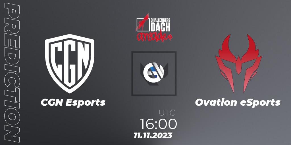 CGN Esports - Ovation eSports: прогноз. 11.11.23, VALORANT, VALORANT Challengers 2023 DACH: Arcade