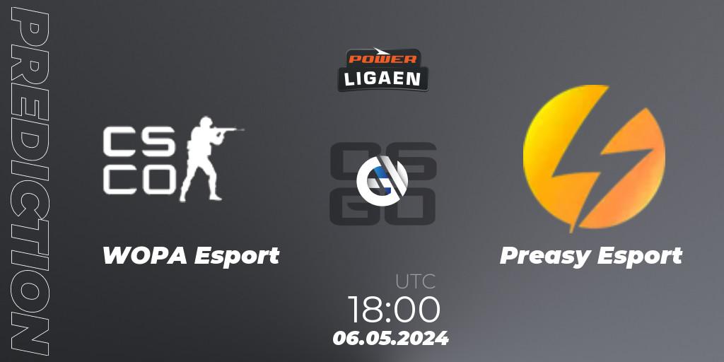 WOPA Esport - Preasy Esport: прогноз. 06.05.2024 at 18:00, Counter-Strike (CS2), Dust2.dk Ligaen Season 26