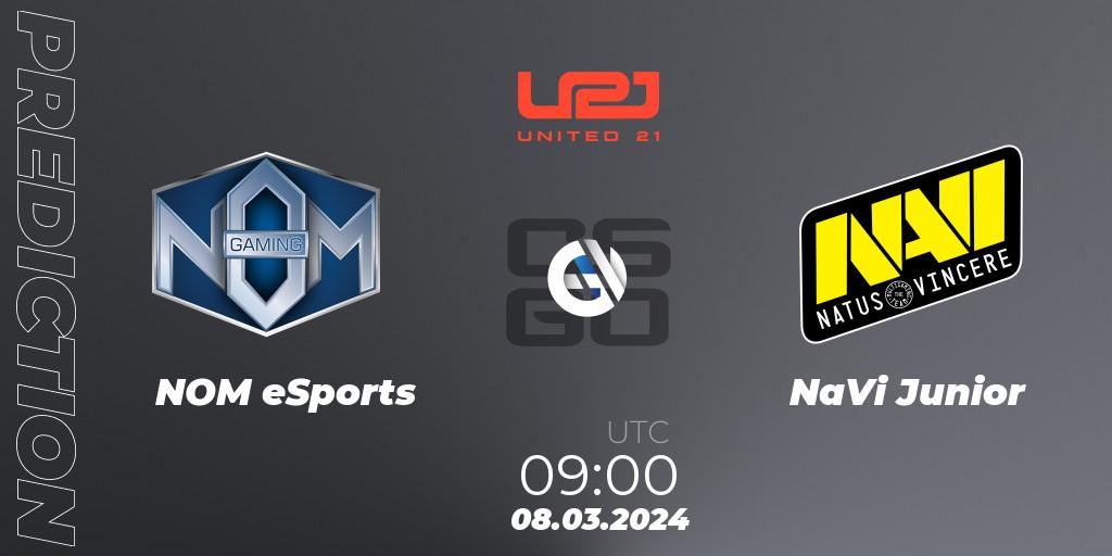 NOM eSports - NaVi Junior: прогноз. 08.03.24, CS2 (CS:GO), United21 Season 12