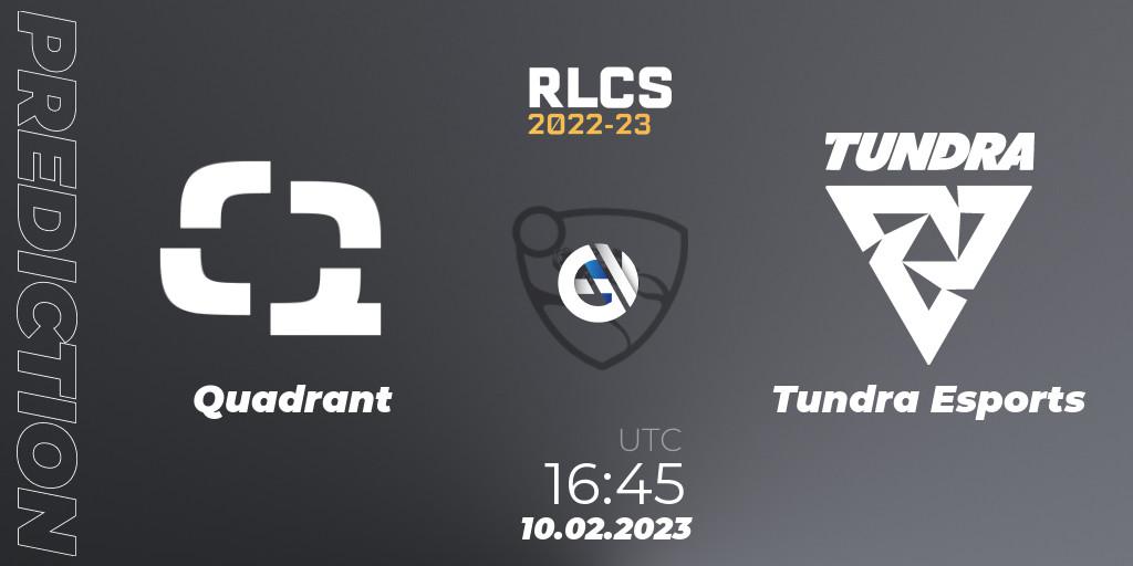 Quadrant - Tundra Esports: прогноз. 10.02.2023 at 16:45, Rocket League, RLCS 2022-23 - Winter: Europe Regional 2 - Winter Cup