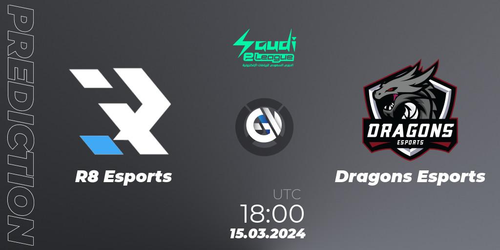R8 Esports - Dragons Esports: прогноз. 15.03.2024 at 18:30, Overwatch, Saudi eLeague 2024 - Major 1 / Phase 2