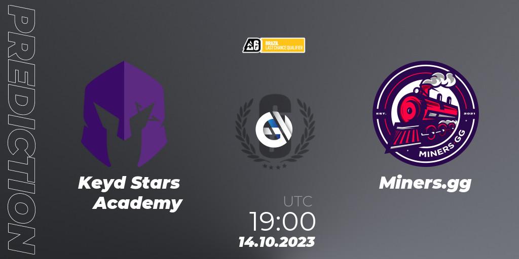 Keyd Stars Academy - Miners.gg: прогноз. 14.10.2023 at 19:00, Rainbow Six, Brazil League 2023 - Stage 2 - Last Chance Qualifiers