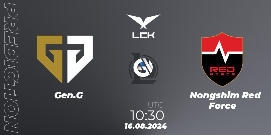 Gen.G - Nongshim Red Force: прогноз. 16.08.2024 at 10:30, LoL, LCK Summer 2024 Group Stage