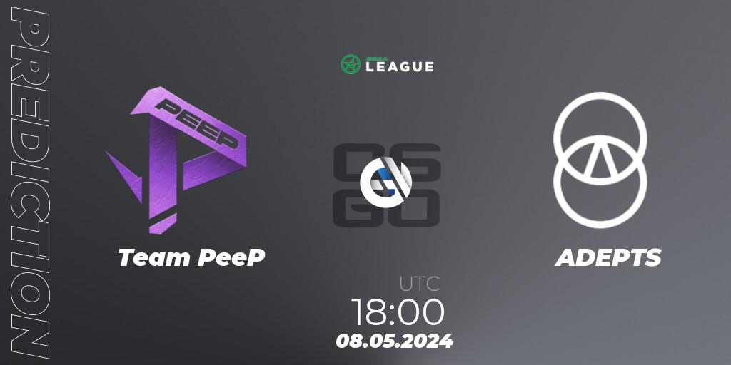 Team PeeP - ADEPTS: прогноз. 08.05.2024 at 18:00, Counter-Strike (CS2), ESEA Season 49: Advanced Division - Europe