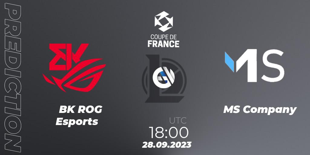 BK ROG Esports - MS Company: прогноз. 28.09.23, LoL, Coupe de France 2023