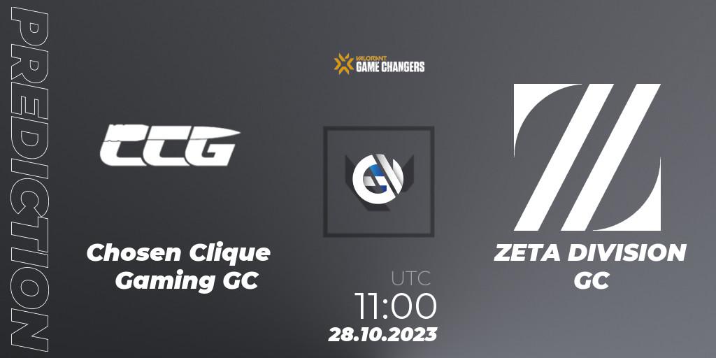 Chosen Clique Gaming GC - ZETA DIVISION GC: прогноз. 28.10.2023 at 11:00, VALORANT, VCT 2023: Game Changers East Asia