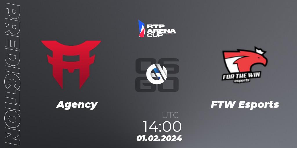 Agency - FTW Esports: прогноз. 01.02.2024 at 14:00, Counter-Strike (CS2), RTP Arena Cup 2024