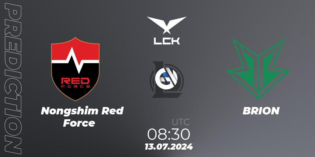 Nongshim Red Force - BRION: прогноз. 13.07.2024 at 08:30, LoL, LCK Summer 2024 Group Stage