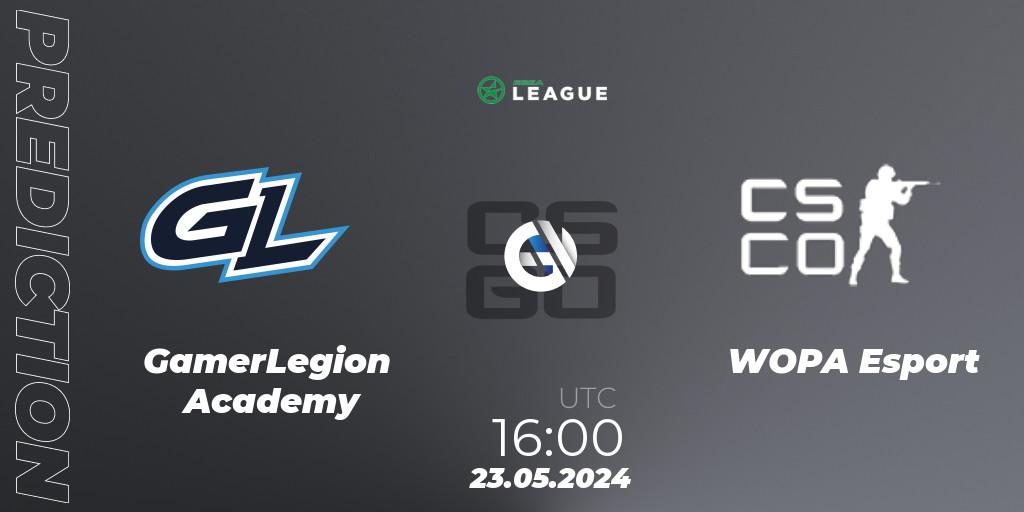 GamerLegion Academy - WOPA Esport: прогноз. 23.05.2024 at 16:00, Counter-Strike (CS2), ESEA Season 49: Advanced Division - Europe