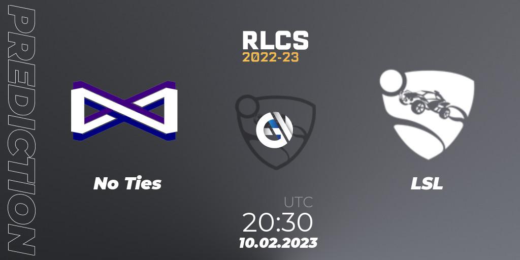 No Ties - LSL: прогноз. 10.02.2023 at 20:30, Rocket League, RLCS 2022-23 - Winter: South America Regional 2 - Winter Cup