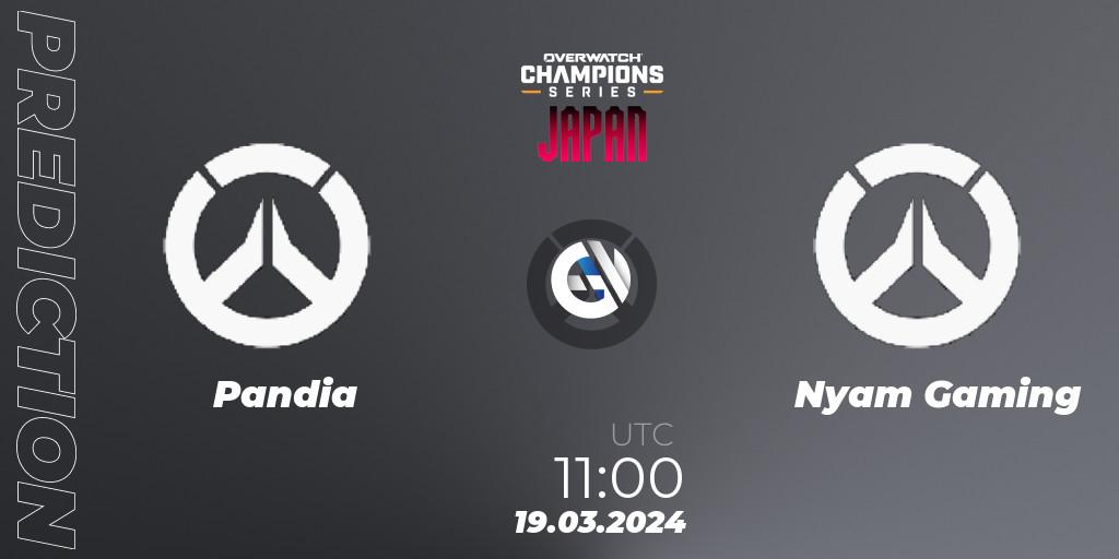 Pandia - Nyam Gaming: прогноз. 19.03.2024 at 12:00, Overwatch, Overwatch Champions Series 2024 - Stage 1 Japan