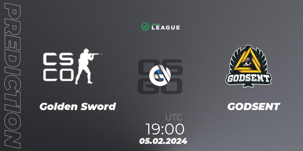 Golden Sword - GODSENT: прогноз. 05.02.2024 at 19:00, Counter-Strike (CS2), ESEA Season 48: Advanced Division - Europe