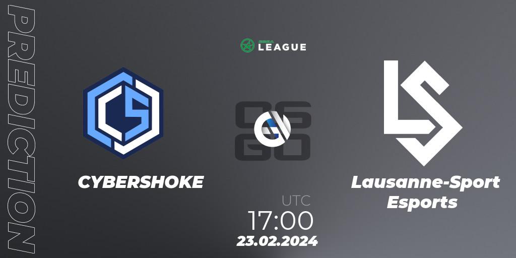 CYBERSHOKE - Lausanne-Sport Esports: прогноз. 23.02.2024 at 17:00, Counter-Strike (CS2), ESEA Season 48: Advanced Division - Europe
