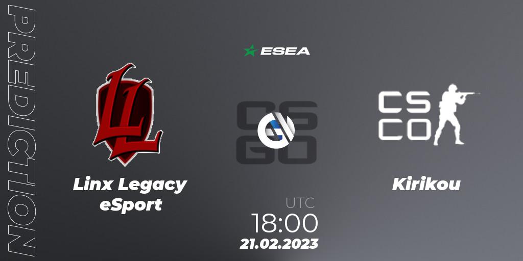 Linx Legacy eSport - Kirikou: прогноз. 26.02.2023 at 19:30, Counter-Strike (CS2), ESEA Season 44: Advanced Division - Europe