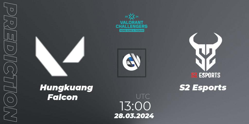 Hungkuang Falcon - S2 Esports: прогноз. 28.03.2024 at 14:30, VALORANT, VALORANT Challengers Hong Kong and Taiwan 2024: Split 1