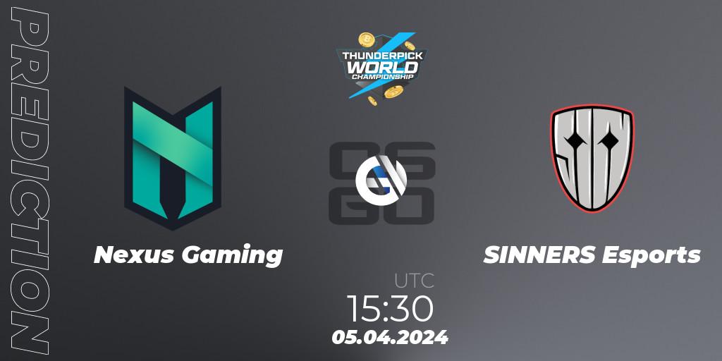 Nexus Gaming - SINNERS Esports: прогноз. 05.04.24, CS2 (CS:GO), Thunderpick World Championship 2024: European Series #1
