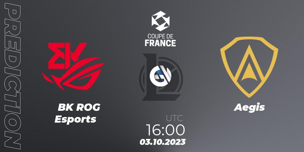 BK ROG Esports - Aegis: прогноз. 03.10.23, LoL, Coupe de France 2023