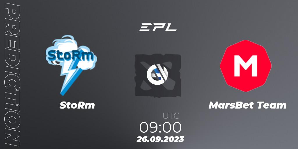 StoRm - MarsBet Team: прогноз. 26.09.23, Dota 2, European Pro League Season 12