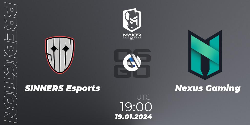 SINNERS Esports - Nexus Gaming: прогноз. 19.01.2024 at 19:00, Counter-Strike (CS2), PGL CS2 Major Copenhagen 2024 Europe RMR Closed Qualifier