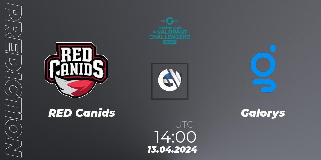 RED Canids - Galorys: прогноз. 13.04.2024 at 14:00, VALORANT, VALORANT Challengers Brazil 2024: Split 1